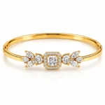18K Gold Princess Halo Floral Lab Grown Diamond Bracelet for Women