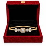 18K Gold Princess Halo Floral Lab Grown Diamond Bracelet for Women - Image 4
