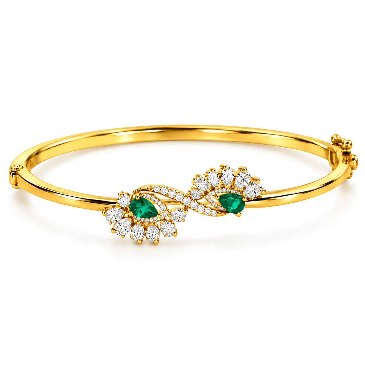 Pear Cut Lab Grown Diamond Gold Bracelet for Women Pear Cut Lab Grown Diamond Floral Gold Bracelet for Women