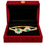 18K Gold Pear Cut Floral Lab Grown Diamond Bracelet for Women - Image 4