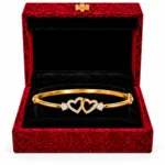 18K Gold Interlocking Heart Lab Grown Diamond Bracelet for Women - Image 4