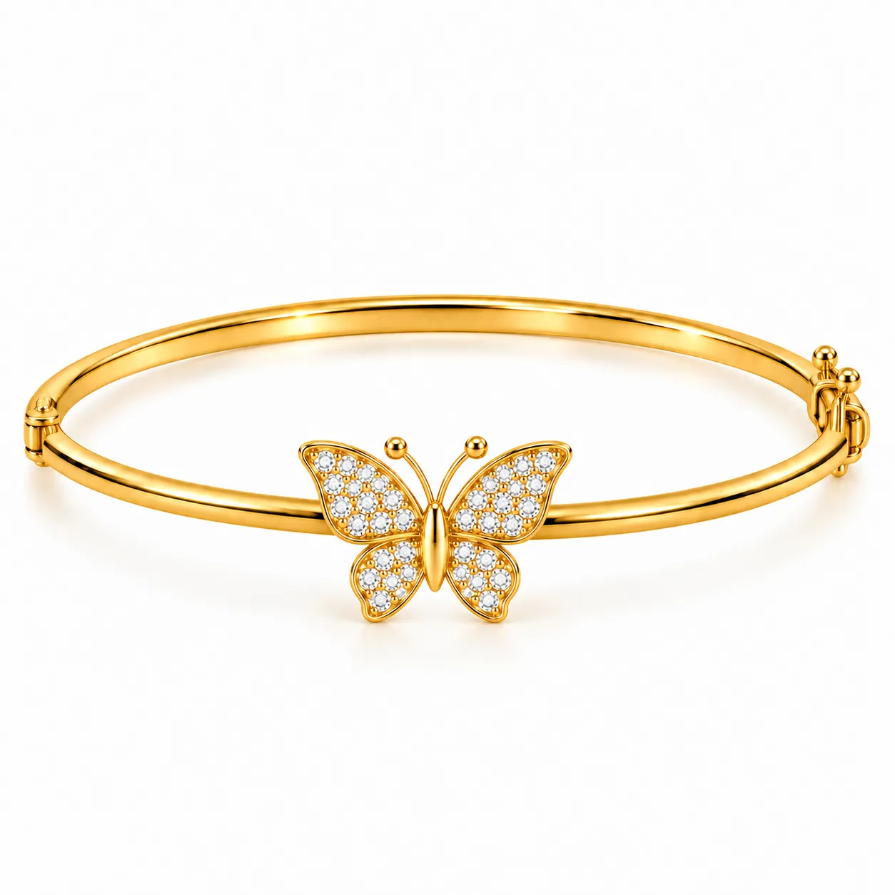 18K Gold Butterfly Lab Grown Diamond Bracelet for Women 18K gold butterfly lab grown diamond bracelet for women with round diamond wings