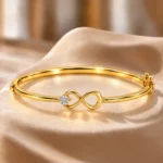 18K Gold Infinity Solitaire Lab Grown Diamond Bracelet for Women - Image 3