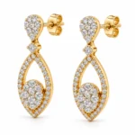 18K Gold Marquise Shape Lab Grown Diamond Drop Earrings for Women - Image 2