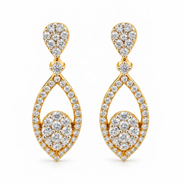 1.92 Carat Marquise Shape Lab Grown Diamond Earrings for Women
