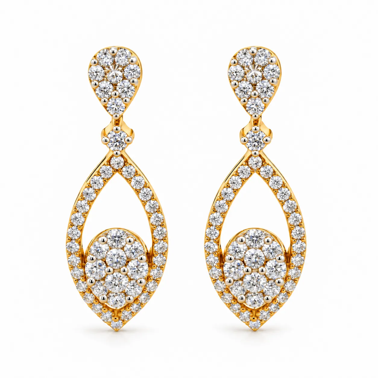 1.92 Carat Marquise Shape Lab Grown Diamond Earrings for Women
