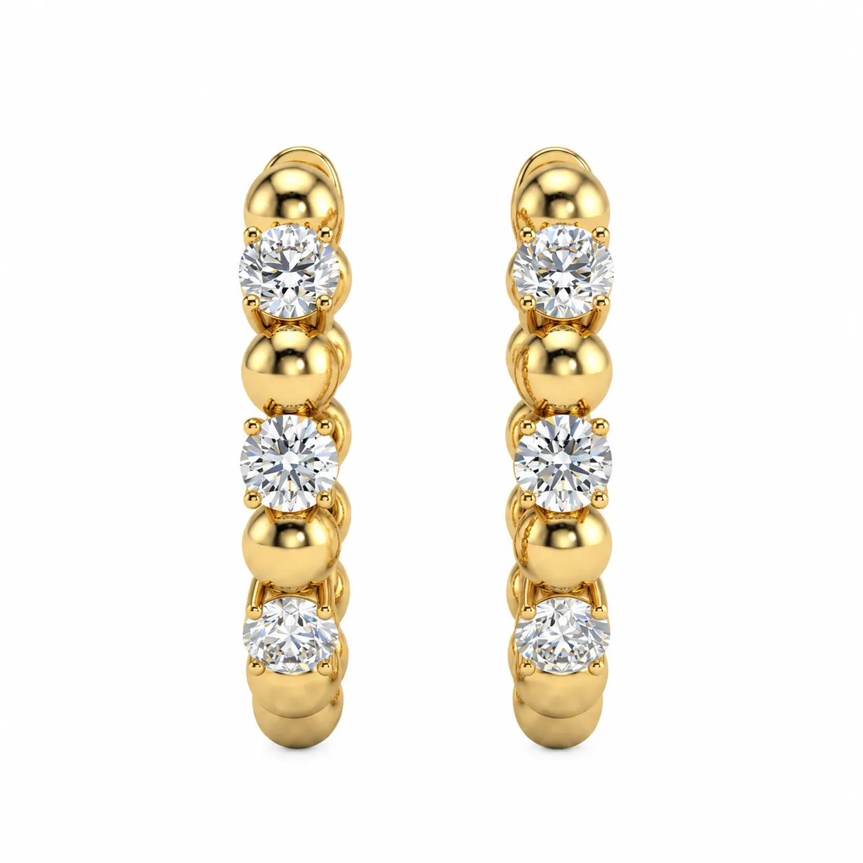 0.12 Carat Lab Grown Diamond Huggie Hoop Earrings for Women
