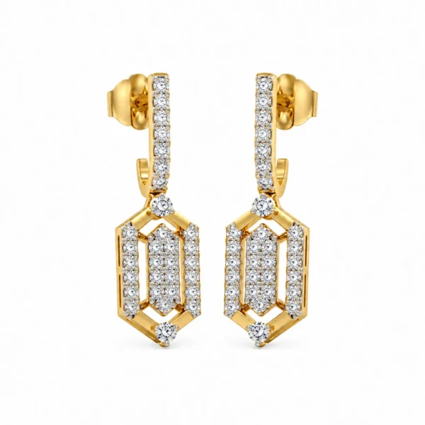 1.30 Carat Hexagon Lab Grown Diamond Earrings for Women