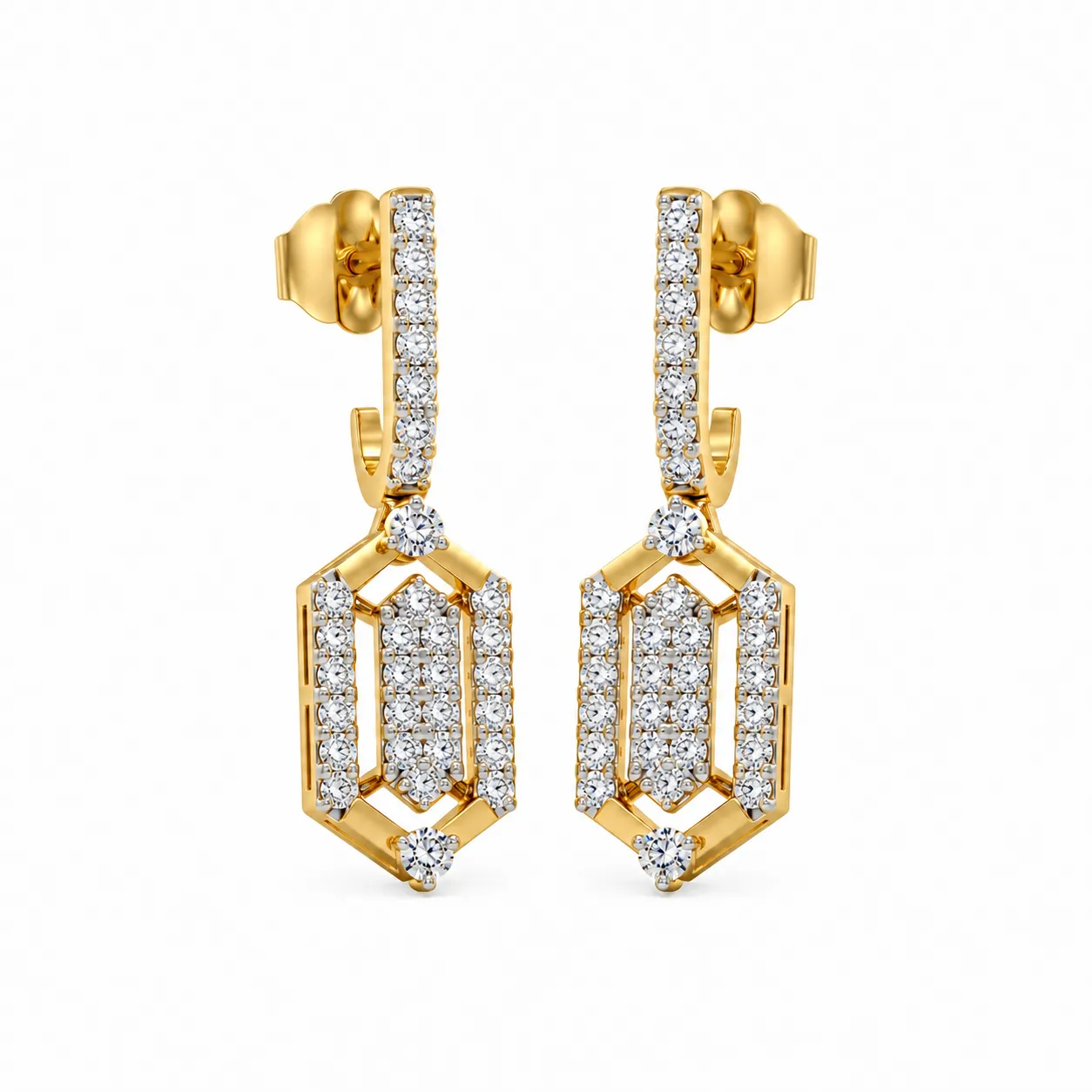 1.30 Carat Hexagon Lab Grown Diamond Earrings 1.30 Carat Hexagon Lab Grown Diamond Earrings for Women