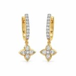 0.55 Carat Marquise Cut Lab Grown Diamond Floral Drop Earrings for Women