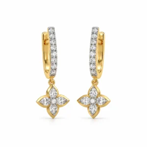 0.55 Carat Marquise Cut Lab Grown Diamond Floral Drop Earrings for Women