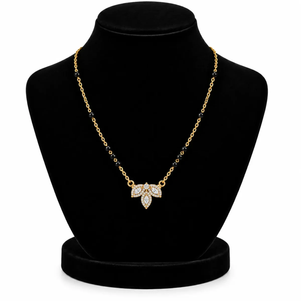 18K Gold Marquise Lab-Grown Diamond Mangalsutra - Image 5