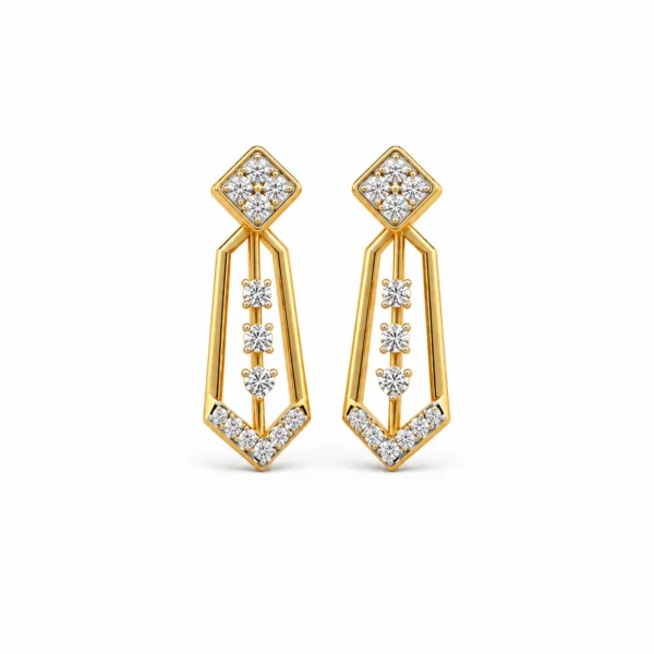 0.50 Carat Geometric Lab Grown Diamond Earrings for Women
