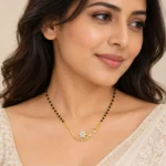 18K Gold Floral Swirl Lab-Grown Diamond Mangalsutra - Image 4