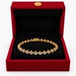 18K Gold Floral Lab Grown Diamond Tennis Bracelet for Women