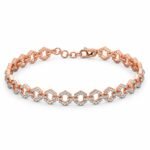 18K Gold Interlocking Lab Grown Diamond Tennis Bracelet for Women
