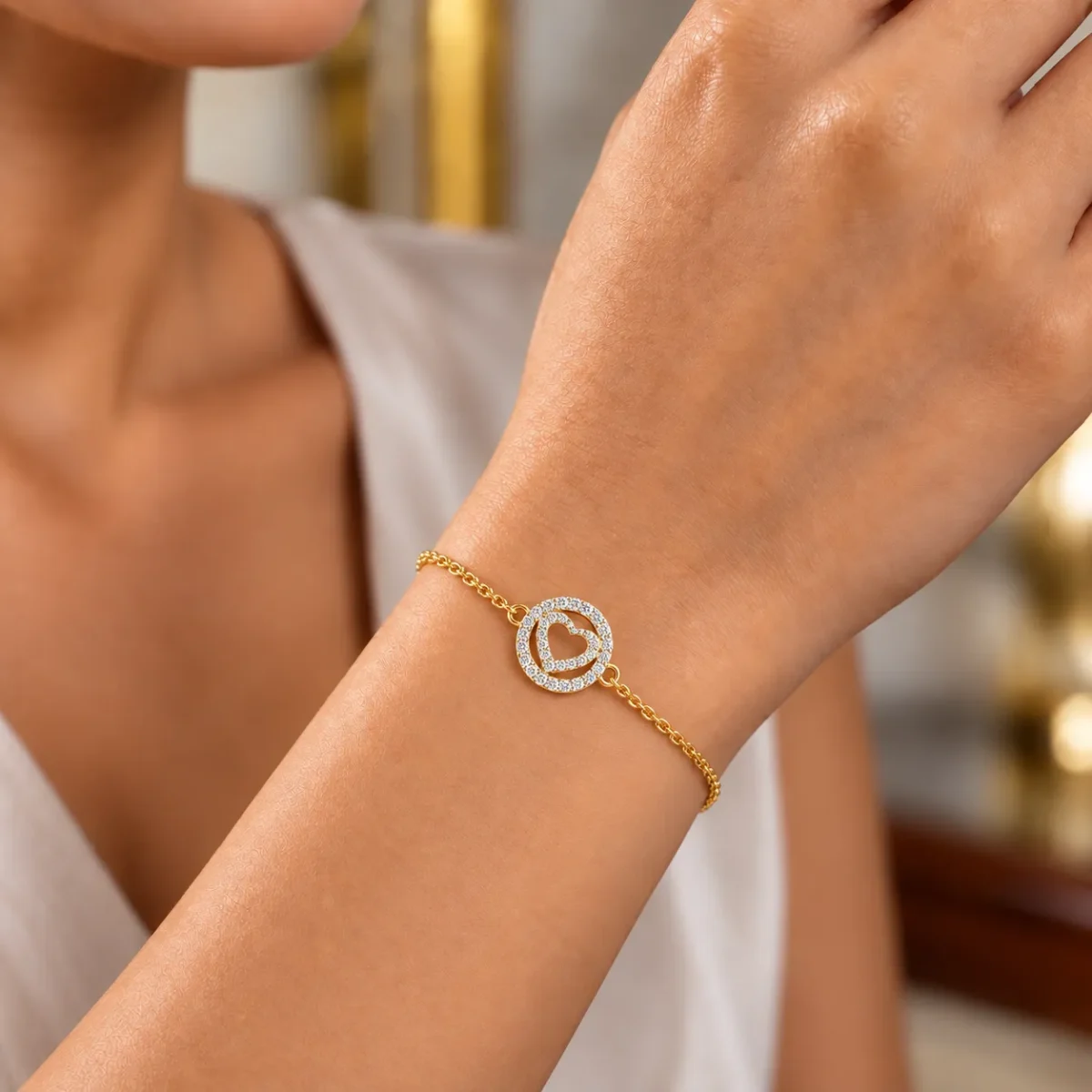 18K Gold Eternal Love Lab-Grown Diamond Tennis Bracelet for Women