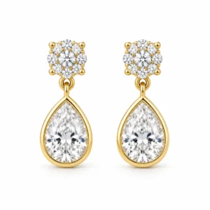 3 Carat Pear Shape Lab Grown Diamond Earrings for Women