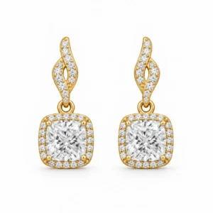 1.64 Carat Cushion Shape Lab Grown Diamond Earrings for Women