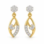 1 Carat Round Cut Floral Leaf Lab Grown Diamond Earrings for Women