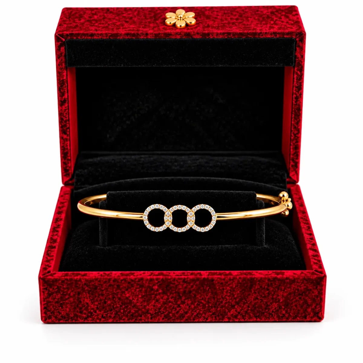 Luxury 18K Gold Oval Lab Grown Diamond Bracelet for Women | Modern Interlocking Design - Image 4