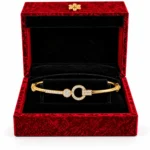 18K Gold Bow Circle Lab Grown Diamond Bracelet for Women - Image 4
