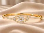 18K Gold Pear Floral Lab Grown Diamond Bracelet for Women - Image 3