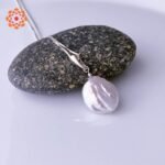 White Keshi Pearl Stone Silver Pendant - Image 3
