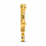 Side profile of Luna Drop Lab Grown Diamond Nose Ring showing its polished gold hoop, diamond setting and hanging teardrop charm.