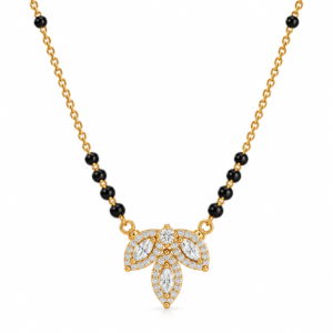 18K Gold Marquise Lab-Grown Diamond Mangalsutra with 1.36 Carat Diamonds