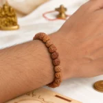 Natural 5 Mukhi Rudraksha Bracelet – Adjustable Panch Mukhi Beaded Bracelet - Image 3