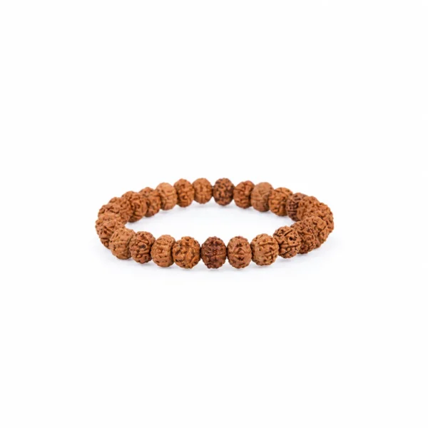 Natural 5 Mukhi Rudraksha bracelet featuring traditional Panch Mukhi Rudraksha beads arranged in a spiritual wrist bracelet.