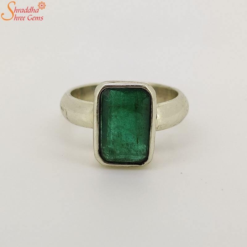 Natural-emerald-gemstone-ring-1.jpg Natural Emerald Ring, Panna Gemstone Ring - Image 1