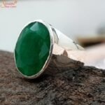 Oval Emerald Ring, Natural Panna Gemstone Ring - Image 3