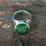 Oval Emerald Ring, Natural Panna Gemstone Ring - Image 4