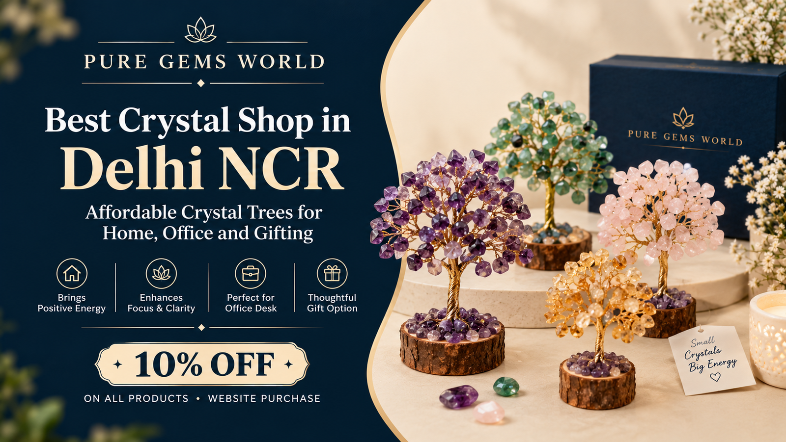 Crystal tree in Delhi NCR, affordable gemstone trees from the best crystal shop