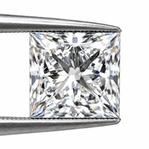Princess Cut IGI Certified CVD Lab Grown Diamond with brilliant square shape and sparkling facets at Pure Gems World.