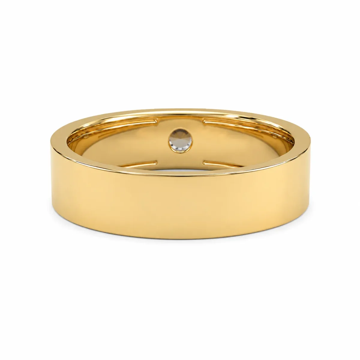 Signature Solitaire Lab Grown Diamond Ring for Men – Back and Inner View