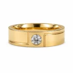 Signature Solitaire Lab Grown Diamond Ring for Men in Yellow Gold