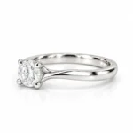 Eternal Twist Moissanite Diamond Ring in 925 Sterling Silver with round cut solitaire stone, right side view