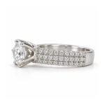 Triple Spark Moissanite Diamond 925 Sterling Silver Ring right side view displaying round-cut centre stone, prong setting, and triple-row stone detailing.