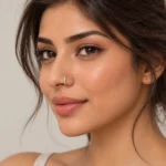 Woman wearing Starlit Lab Grown Diamond Nose Ring in yellow gold