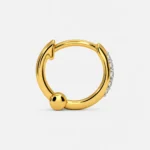 Starlit Lab Grown Diamond Nose Ring back view in yellow gold