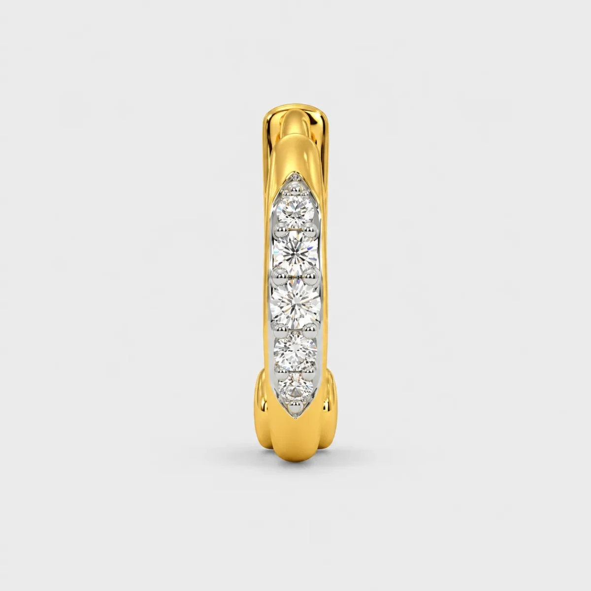 Starlit Lab Grown Diamond Nose Ring angled view with round diamonds