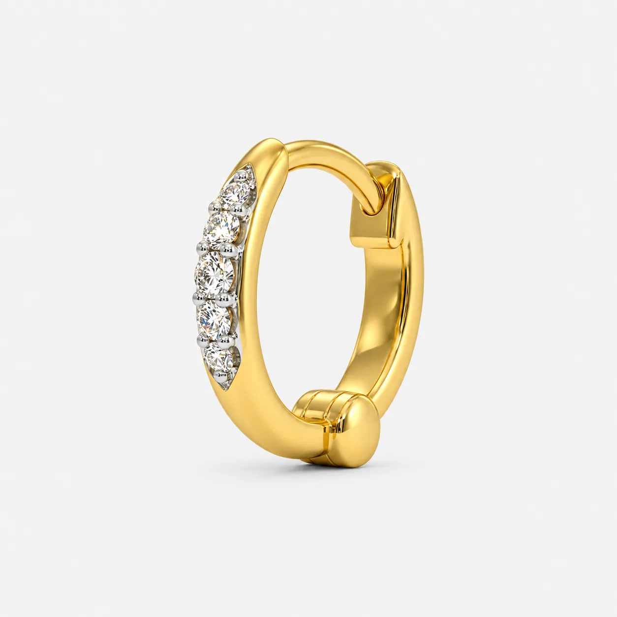 Starlit Lab Grown Diamond Nose Ring front view with round lab grown diamonds
