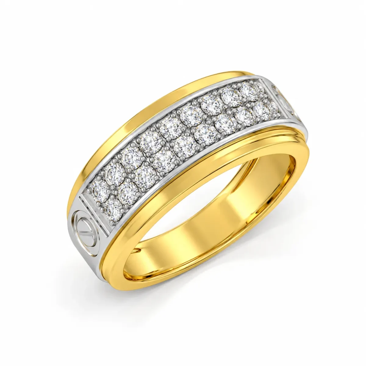 Timeless Grandeur Lab Grown Diamond Ring for Men Angled View