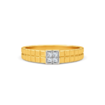 Royal 4 Stone Lab Grown Diamond Engagement Ring for Men Yellow Gold