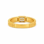 Royal 4 Stone Lab Grown Diamond Gold Ring for Men Back View