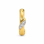 Twist Trio Lab Grown Diamond Nose Ring angled view with three diamonds