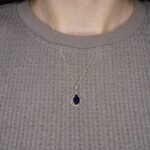 Blue Sapphire Gemstone Pendant, September Birthstone Pendant - Image 2